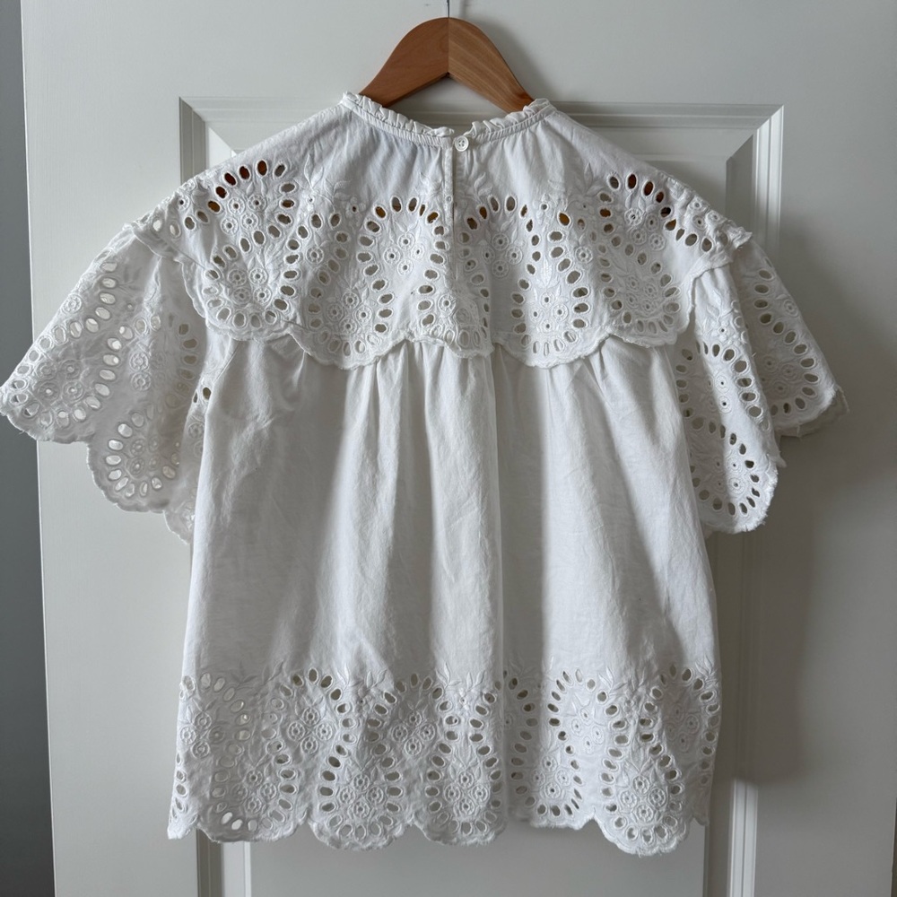 Sea NY Marina White Eyelet Blouse - Picture 3 of 4